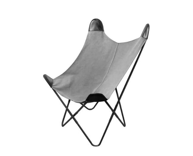 location fauteuil papillon gris clair