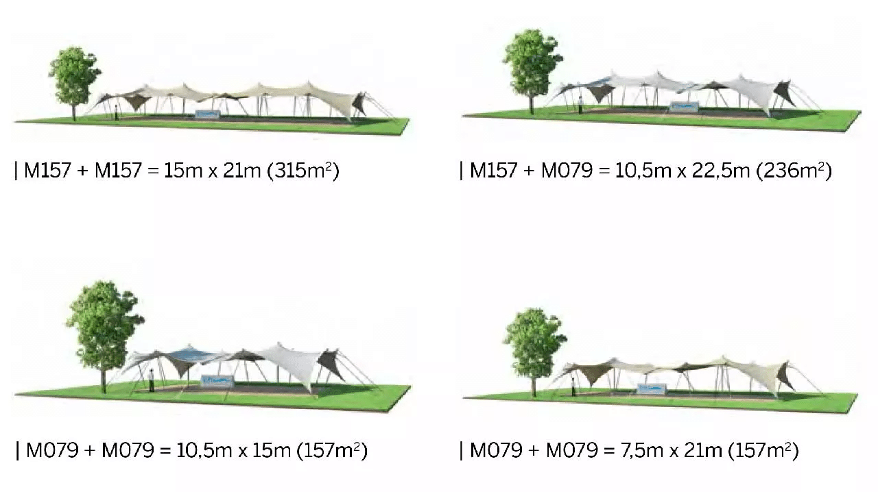 exemple de jumelage de tente de réception