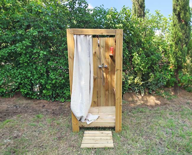 Cabine de douche raccordable individuelle jardin