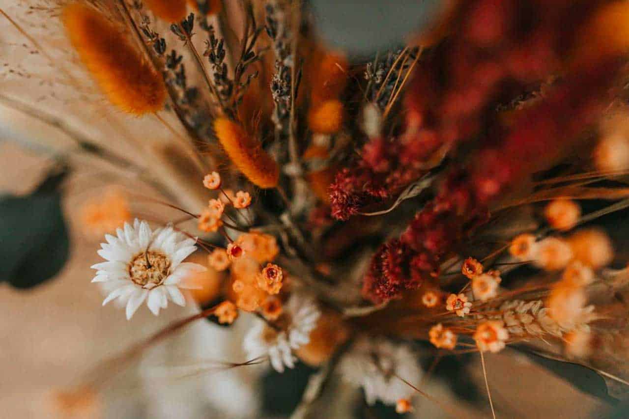 bouquet mariage fleurs sèchées orange