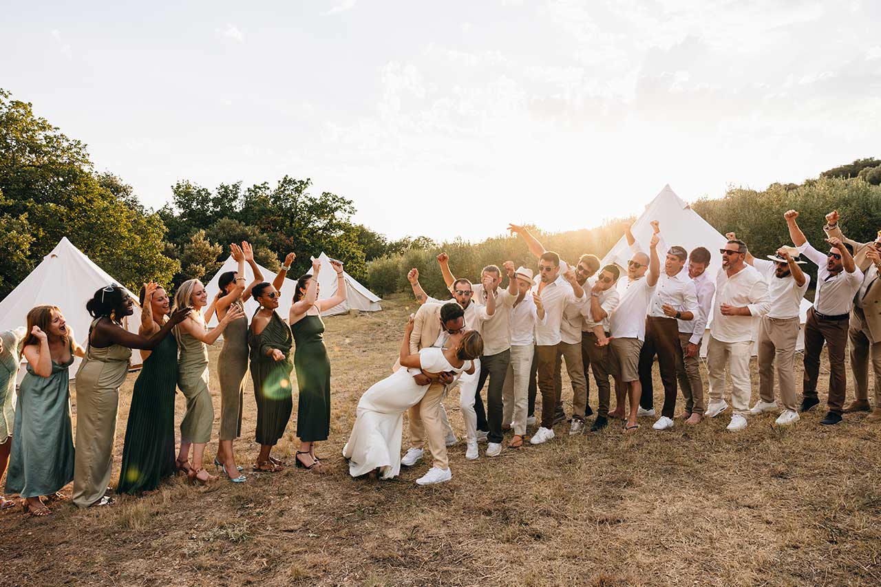 camping chic mariage à domicile