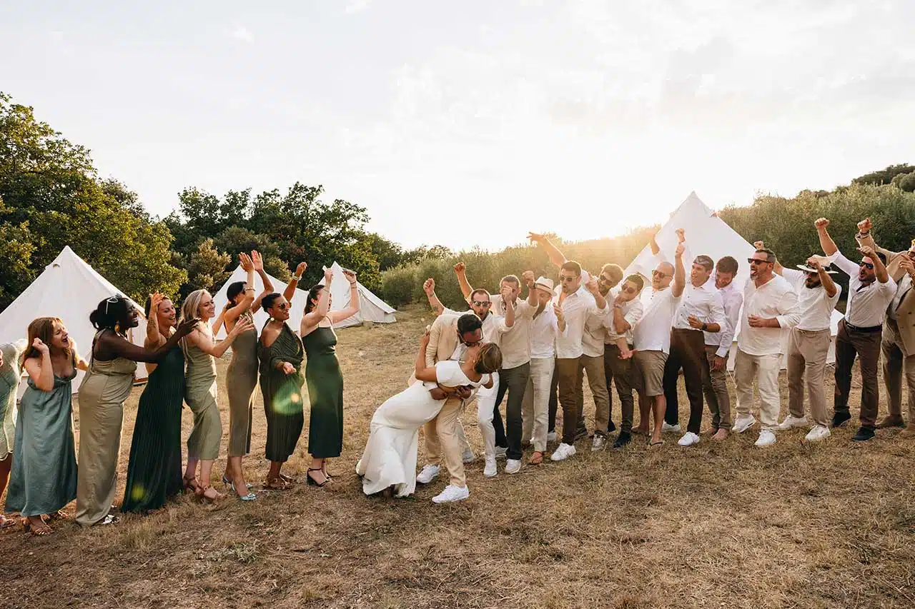 camping chic mariage à domicile