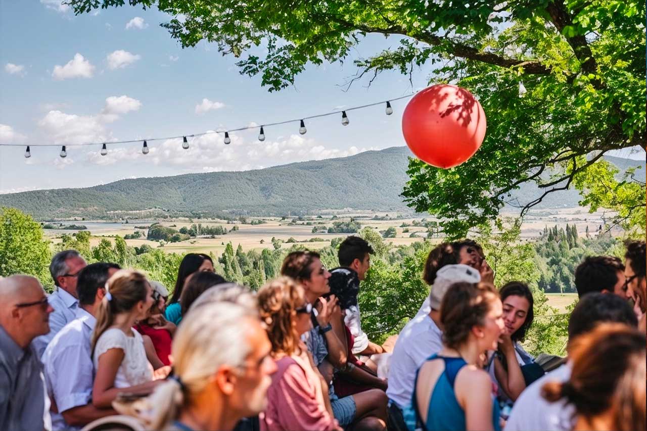 cérémonie laique à domicile dans le jardin de L&J