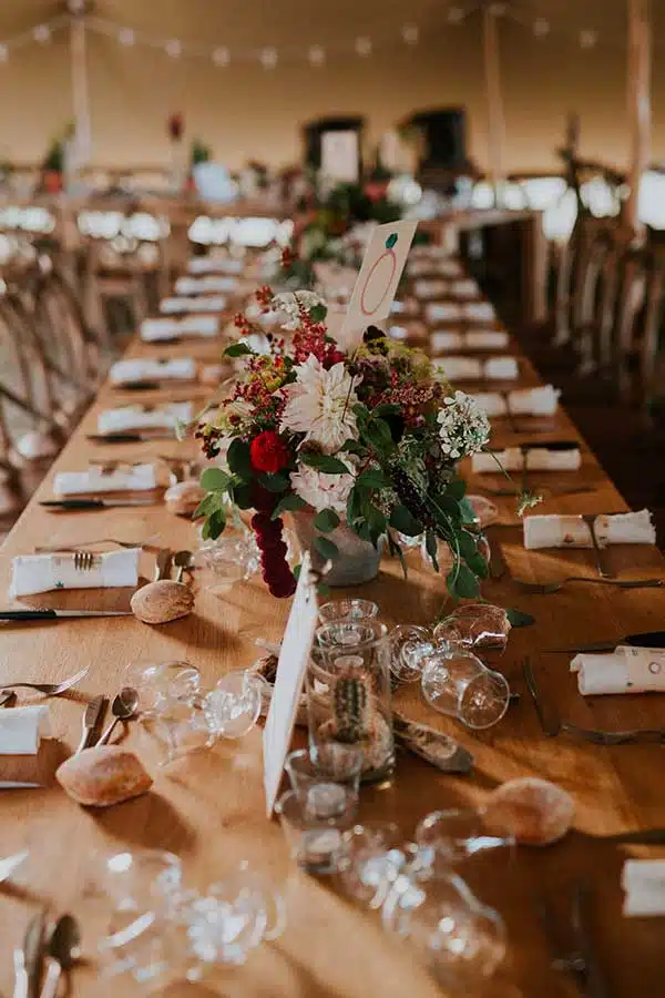 décoration de repas de mariage sous tente A&R