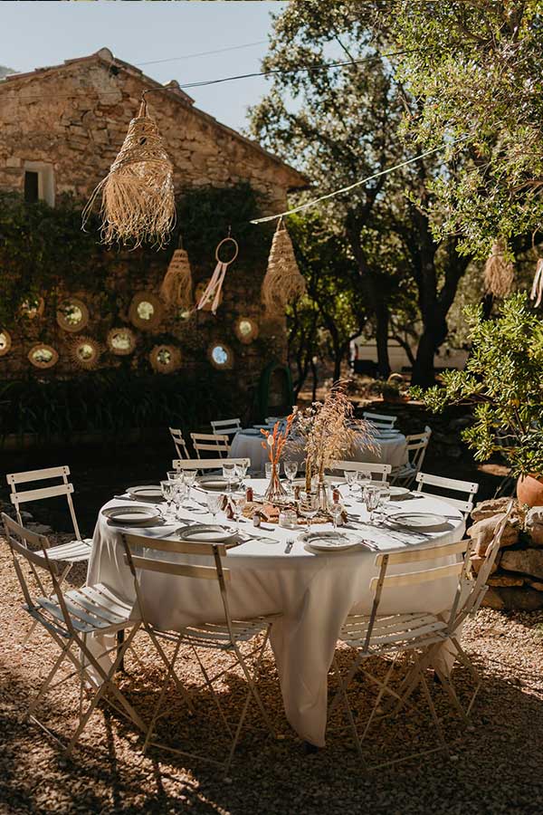 dîner de mariage sous les étoiles à domicile