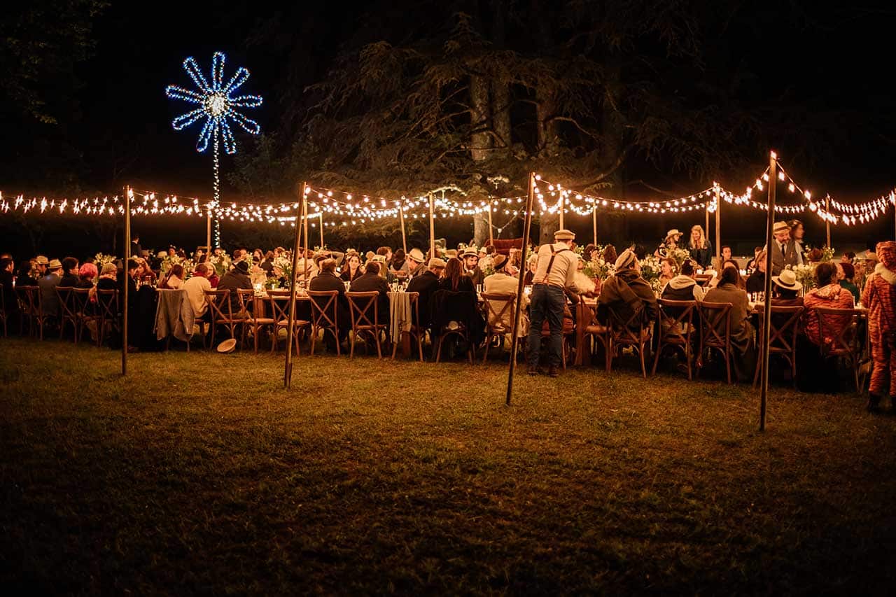 diner ambiance bistro nomade pour événement de luxe à domicile