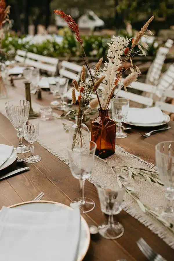 mise en scène table de mariage à domicile