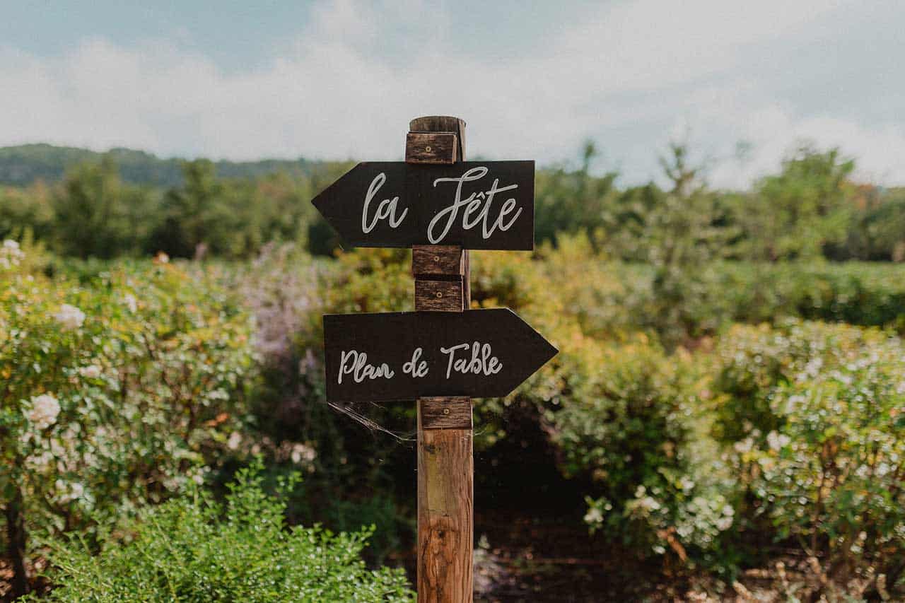 panneau bois signalétique mariage