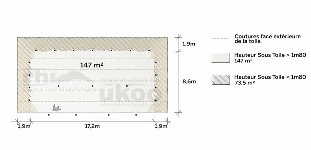 plan de repérage de la tente de réception M-79M2