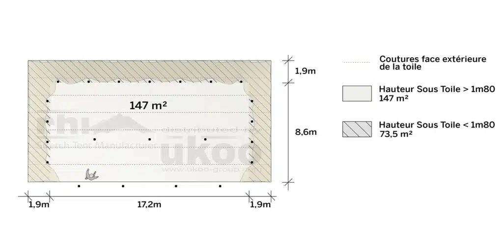 plan de repérage de la tente de réception M-79M2