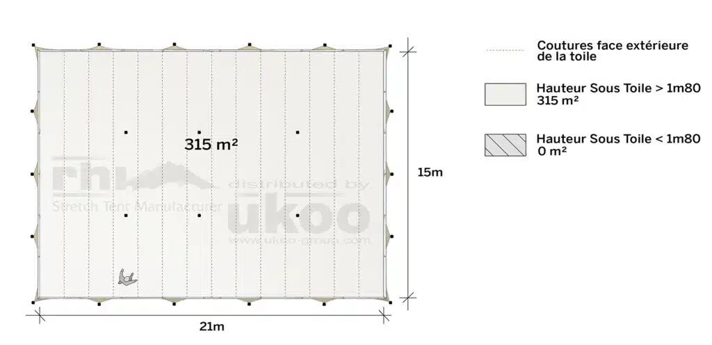 plan de repérage de la tente de réception M-79M2