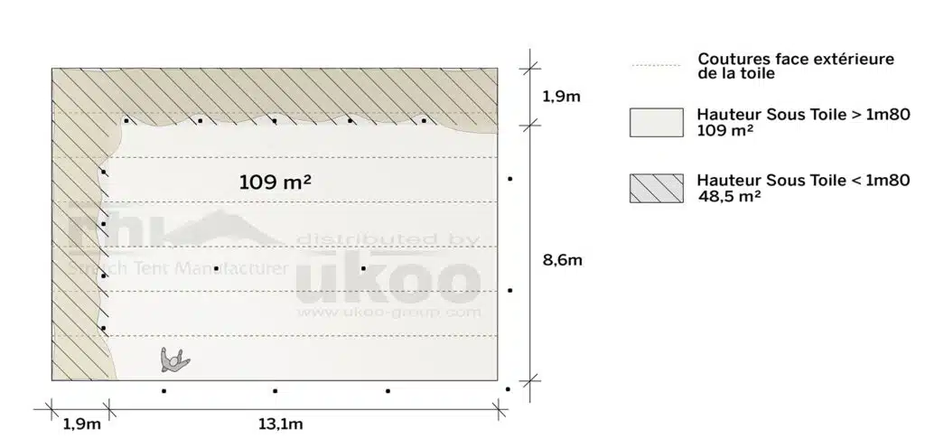 plan de repérage de la tente de réception M-79M2