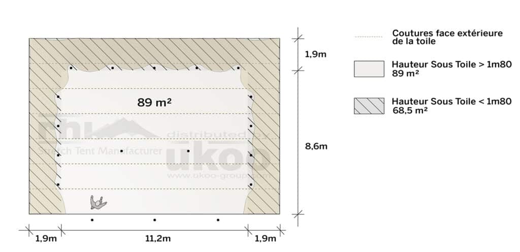 plan de repérage de la tente de réception M-79M2