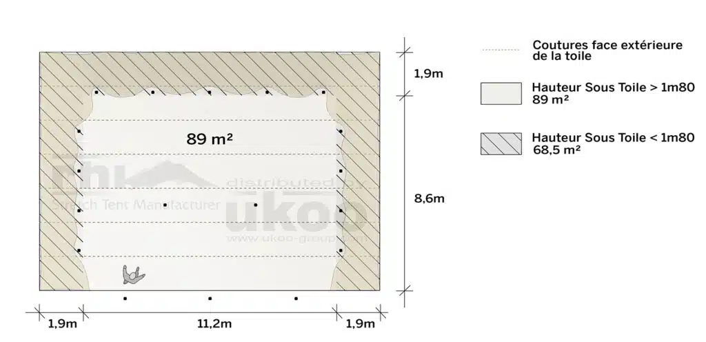 plan de repérage de la tente de réception M-79M2