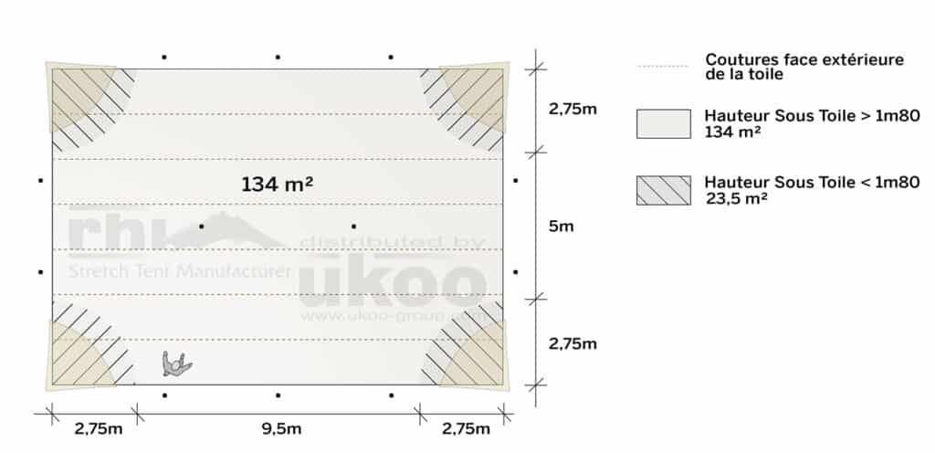 plan de repérage de la tente de réception M-79M2