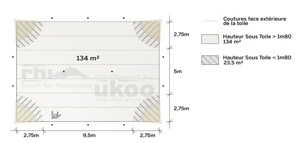 plan de repérage de la tente de réception M-79M2