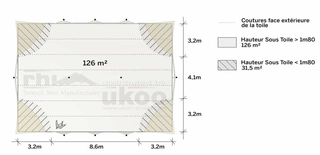 plan de repérage de la tente de réception M-79M2