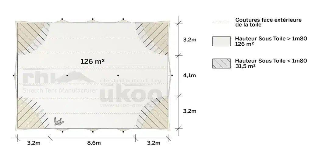 plan de repérage de la tente de réception M-79M2