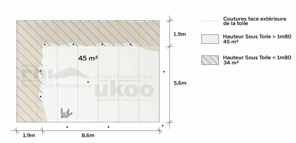 plan de repérage de la tente de réception M-79M2