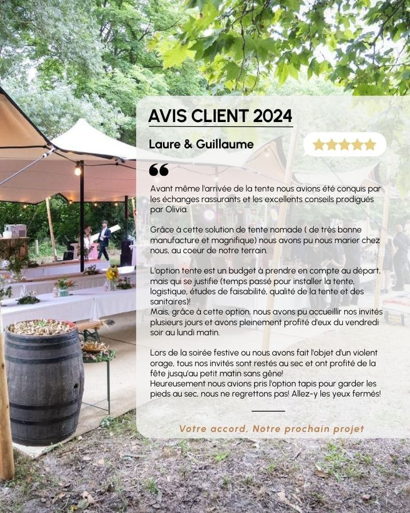 Avis client 2024 de Laure et Guillaume
